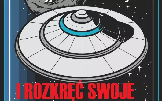 Na rysunku wirujący talerz UFO i napis: "Rozkręć swoje studia"