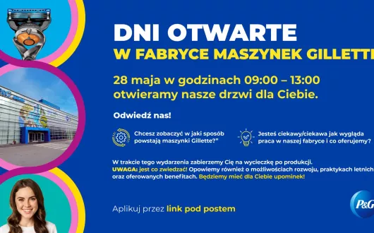 Plakat promujący dni otwarte w Gillette
